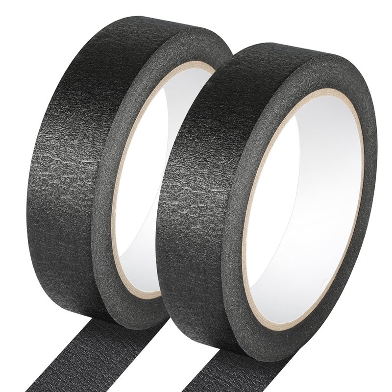 G GEYYANG 2 Pack Black Painters Tape - Black Masking Tape 1 Inch Wide - Multi-Surface, Smart Adhesion, Indoor & Outdoor - Paint Tape for DIY, Labeling, Art, Car, General Purpose - 180FT Total - Image 1